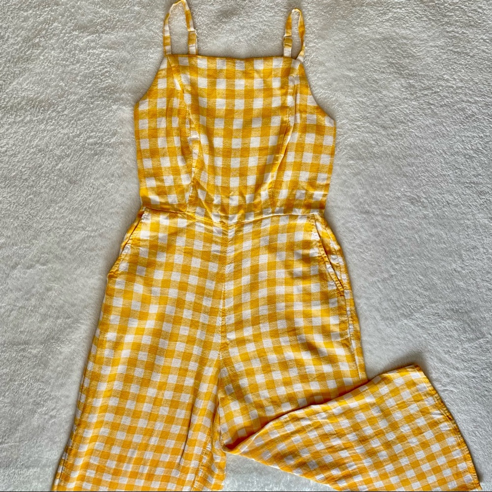 Old Navy Yellow Checkered Jumpsuit